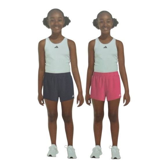 Adidas YOUTH 2 PACK SHORT- Navy Pink available Sizes: M (10/12), L (14) - Picture 4 of 14